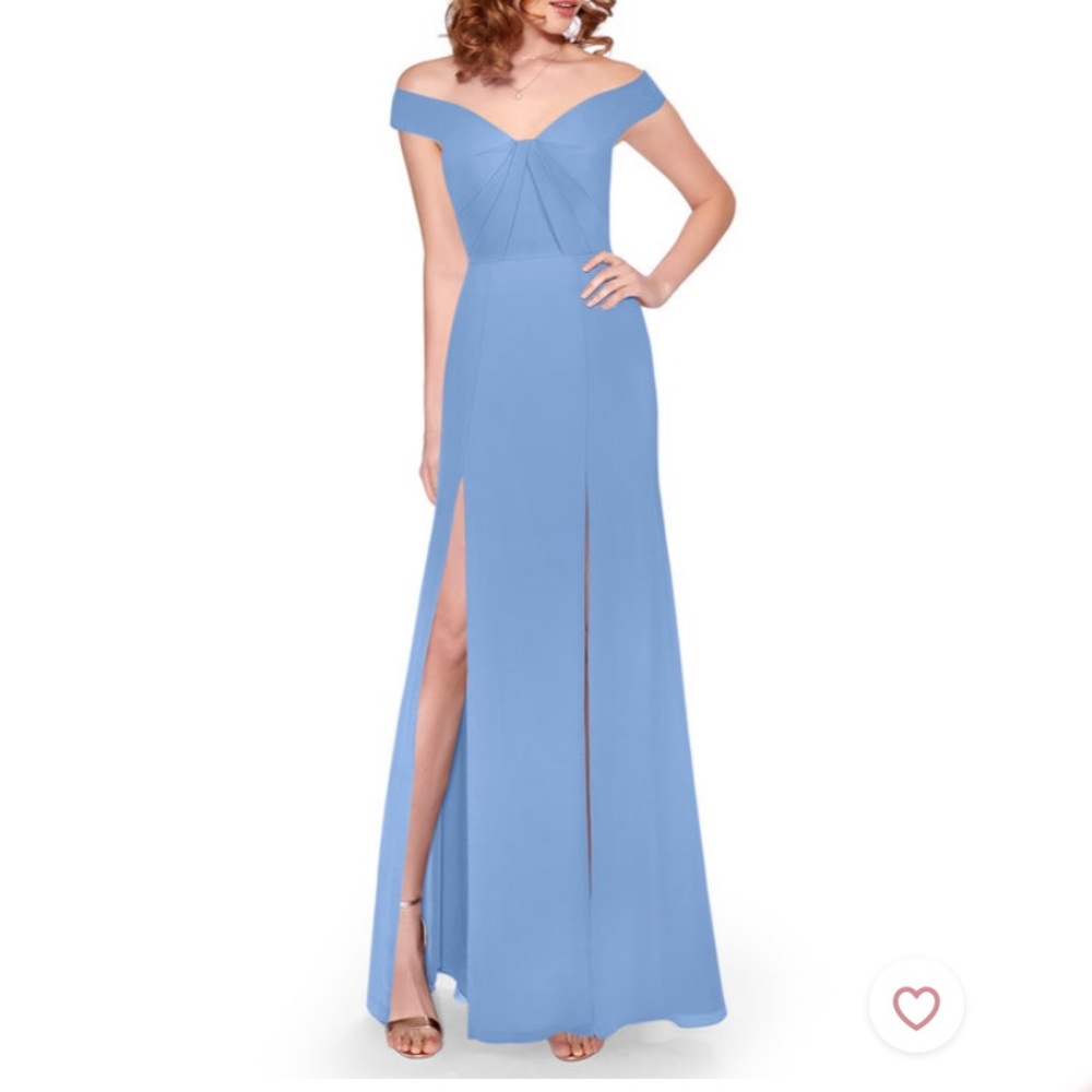 Azazie Journee Bridesmaid Dress in Steel Blue